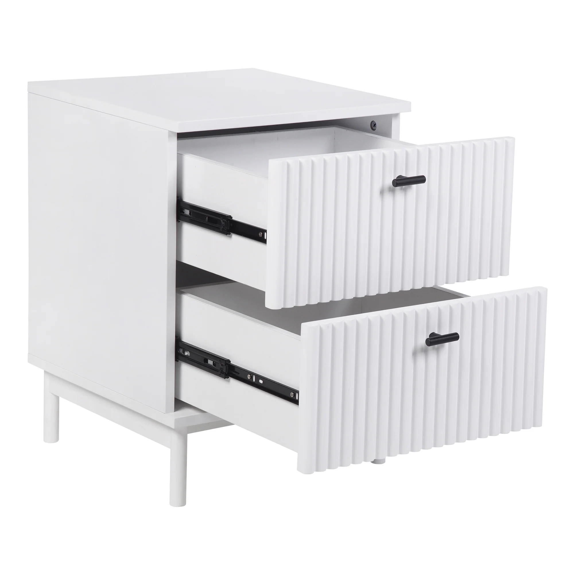 Winnie Ripple 2 Drawer Bedside Table White - Image 13