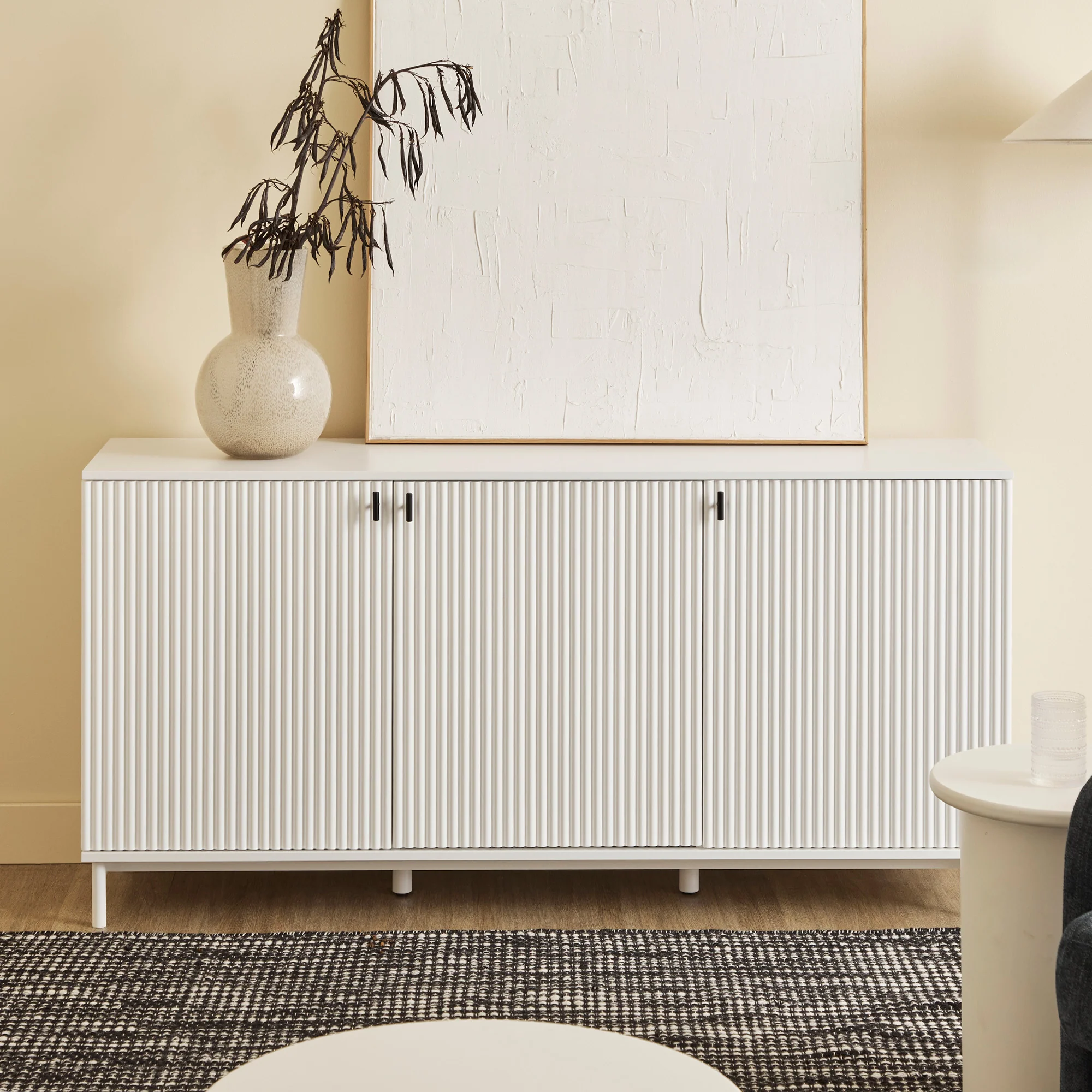 Winnie Ripple 3 Door Buffet White (160cm) - Image 5