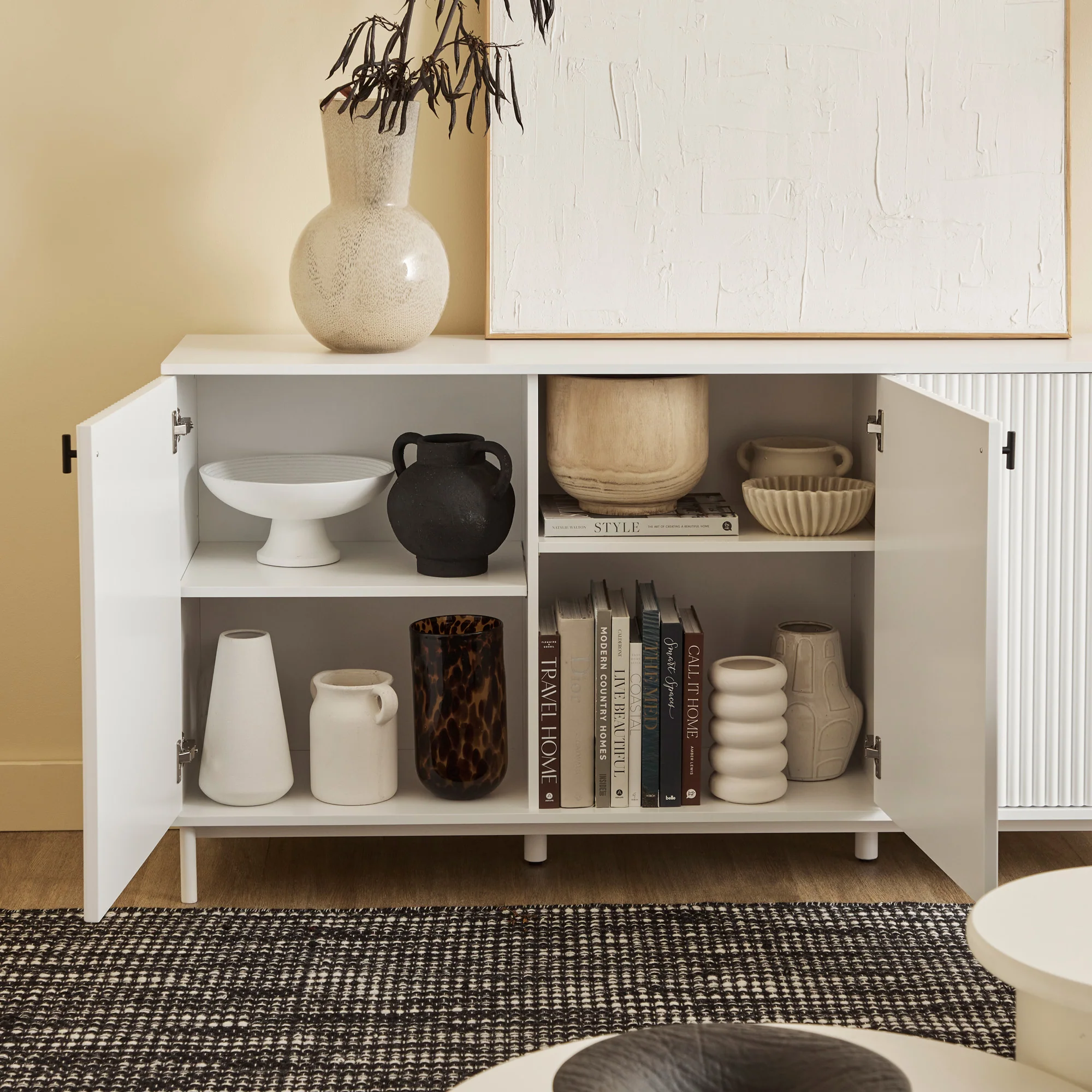 Winnie Ripple 3 Door Buffet White (160cm) - Image 6