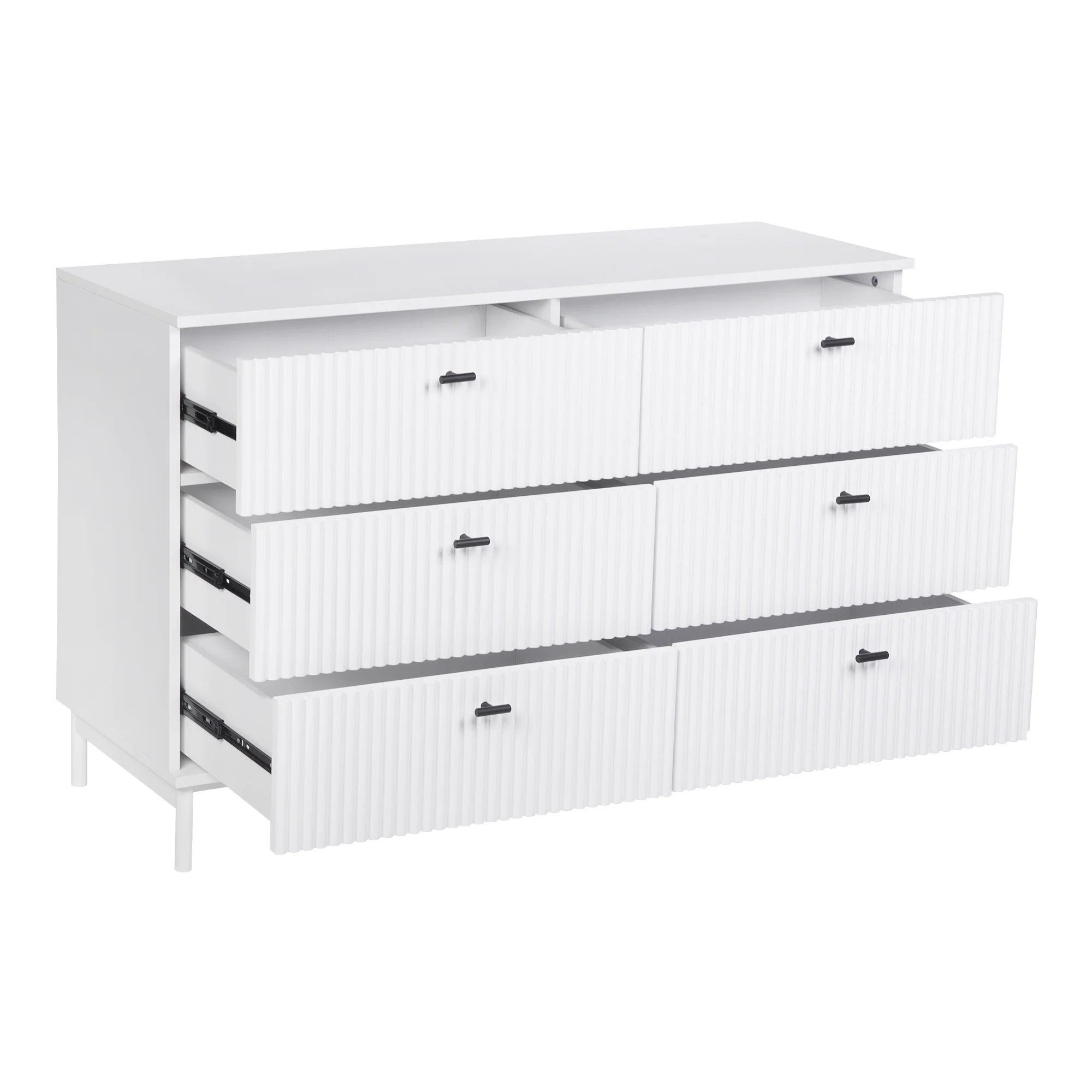 Winnie Ripple Chest of 6 Drawers White - Image 11