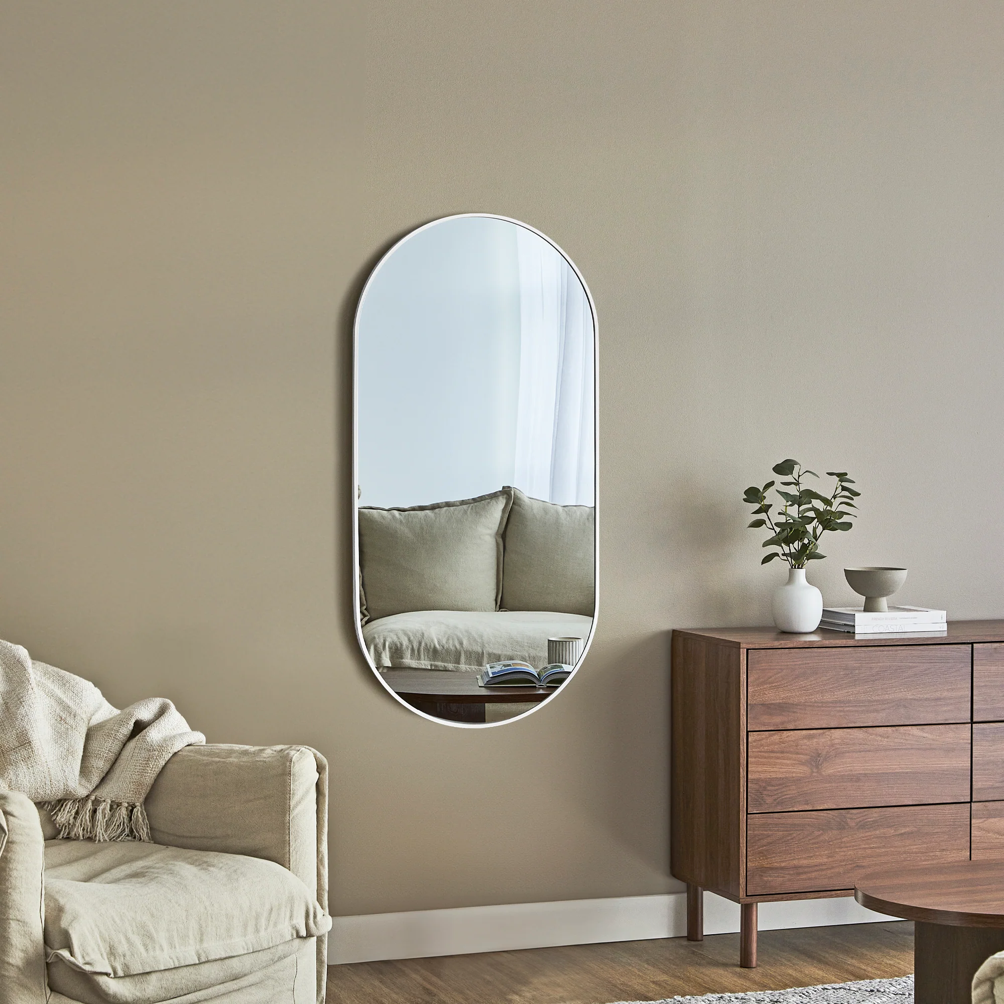Zoe 120cm Oval Mirror White - Image 6