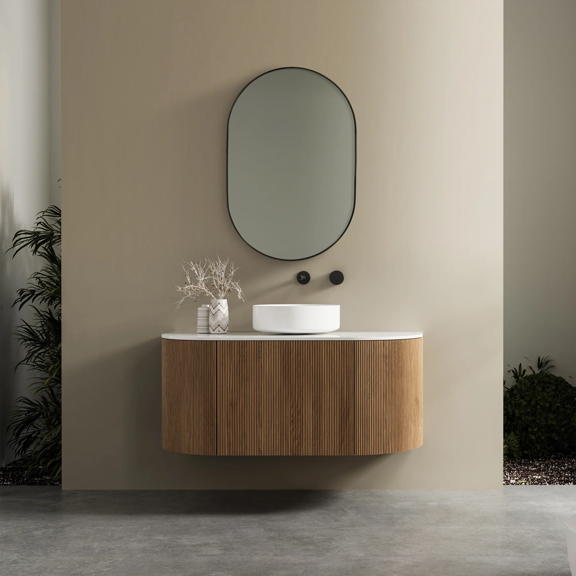 Zoe 90cm Oval Mirror Black - Image 4