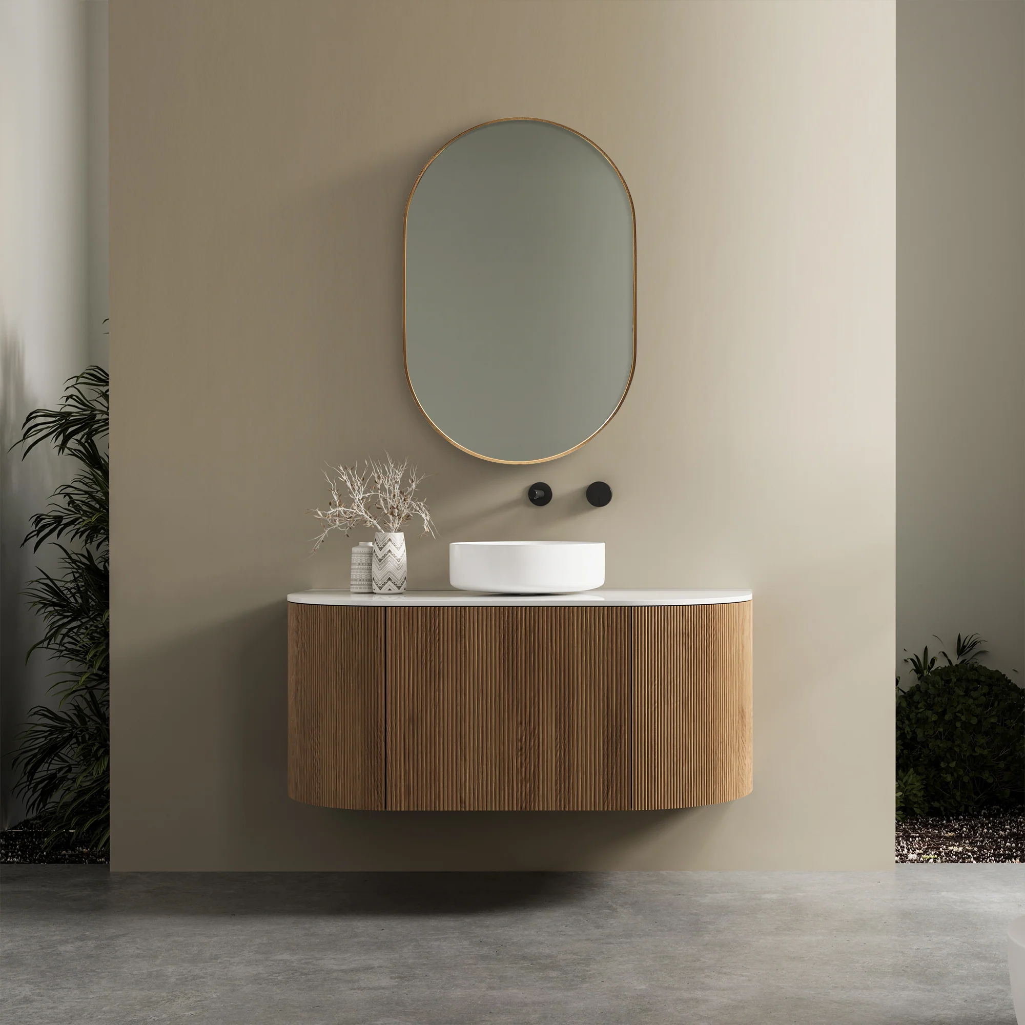 Zoe 90cm Oval Mirror Gold - Image 5